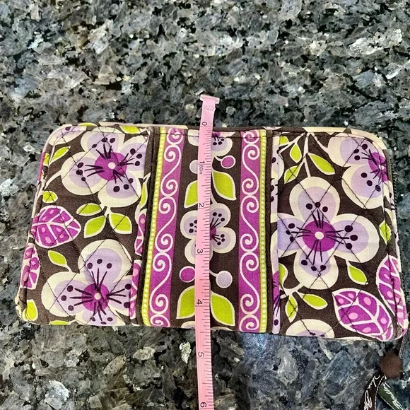Vera Bradley Purple Floral Nightingale Zip Accordion 8 inch Wallet - Picture 11 of 11